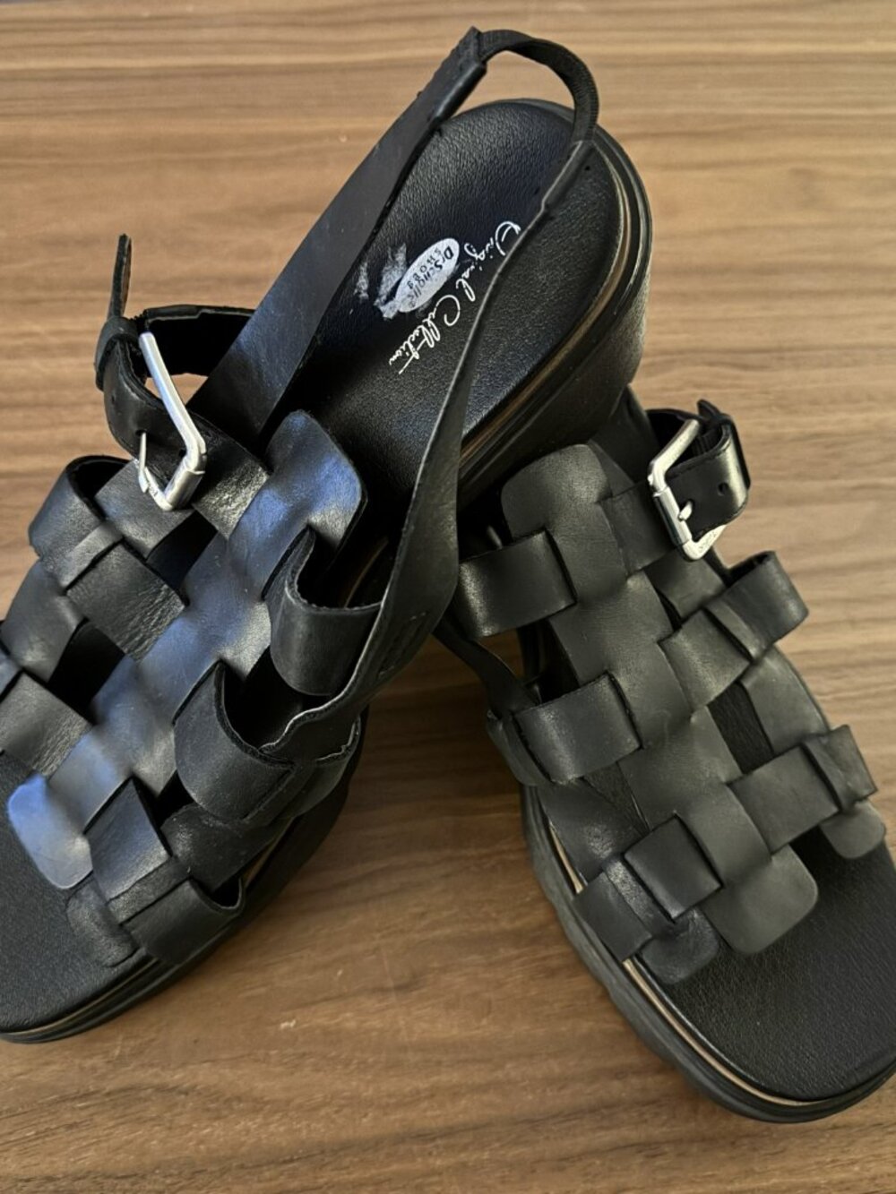 Dr. Scholl’s Original Collection Leather Platform Sandals |Size 10 - HS0440 - Picture 4 of 6